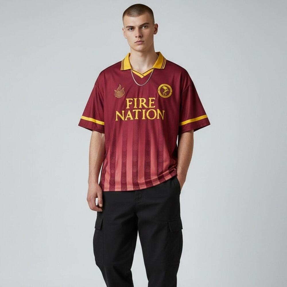 Avatar The Last Airbender Fire Nation Gradient Jersey Men's Sz L Zuko Boxlunch